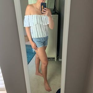 Black & White Striped Sleeveless Shirt